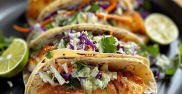 Crispy Fish Tacos with Cilantro Lime Slaw
