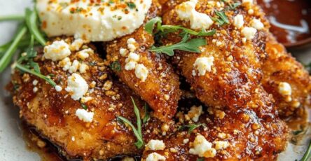 Crispy Hot Honey Feta Chicken