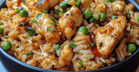 High Protein Crispy Garlic Chicken Fried Rice