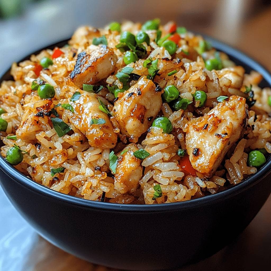 High Protein Crispy Garlic Chicken Fried Rice