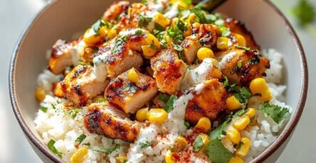 Street Corn Chicken Rice Bowls