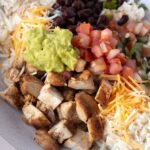 Grilled Chicken Burrito Bowls with Rice and Beans