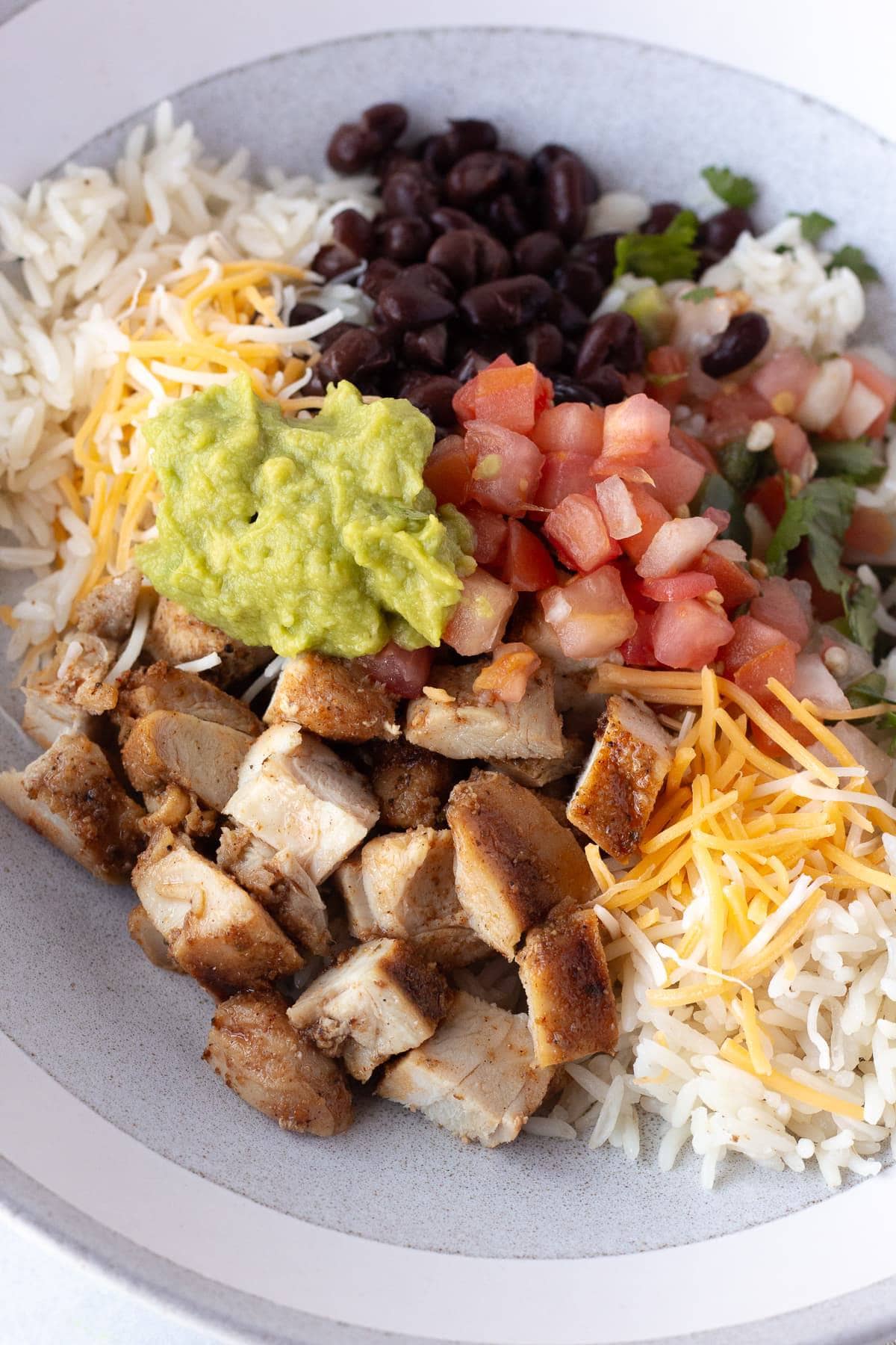 Grilled Chicken Burrito Bowls with Rice and Beans