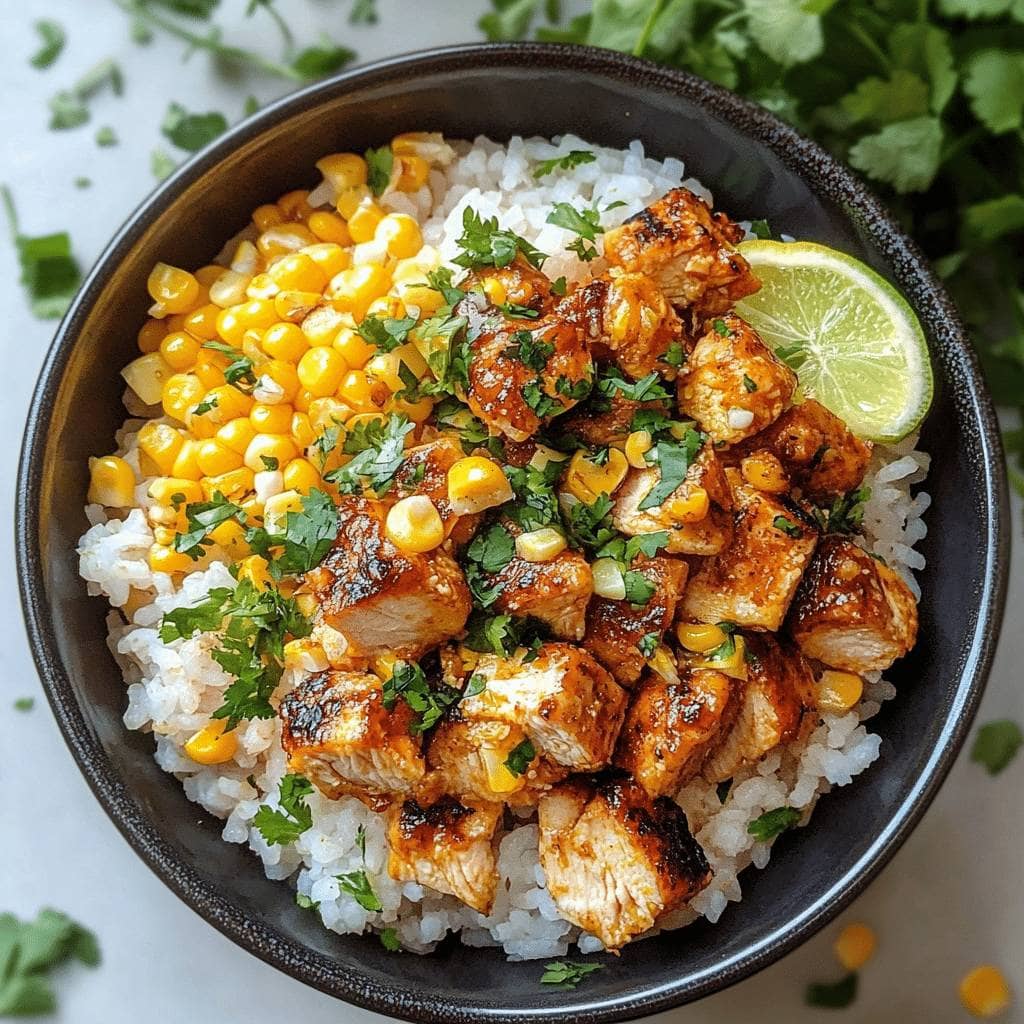 Street Corn Chicken Rice Bowl