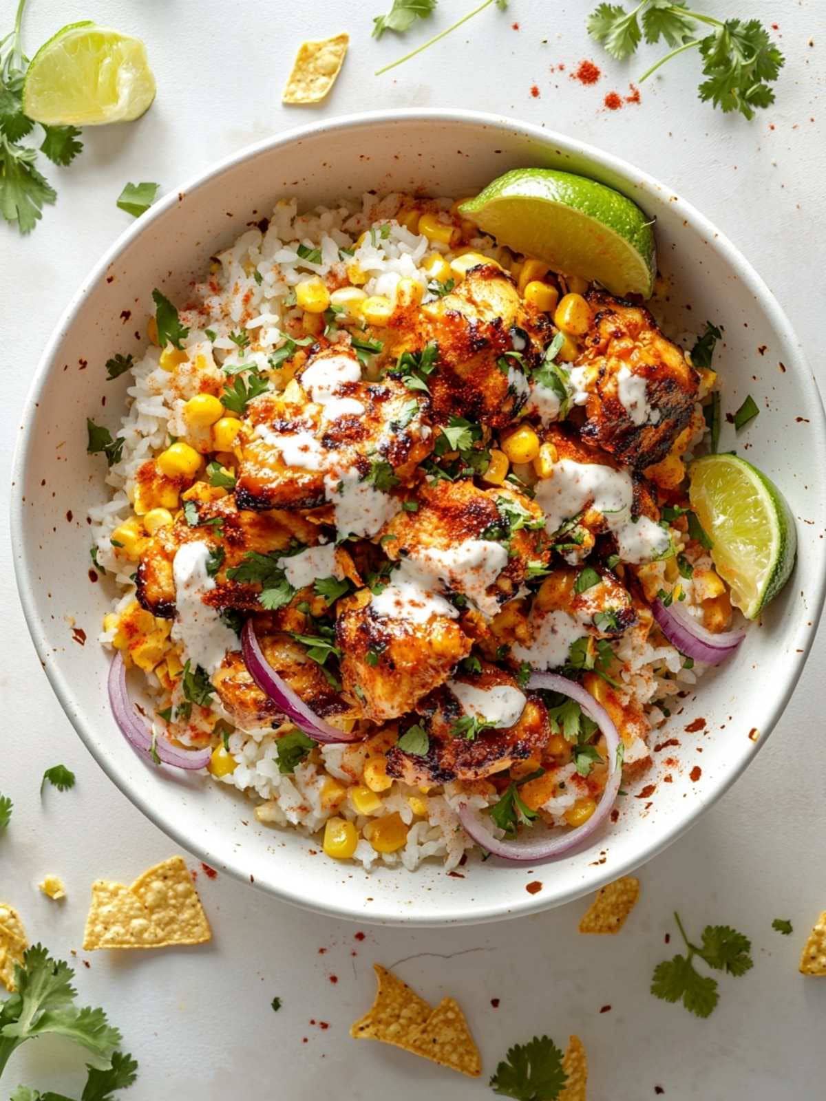 Street Corn Chicken Rice Bowl